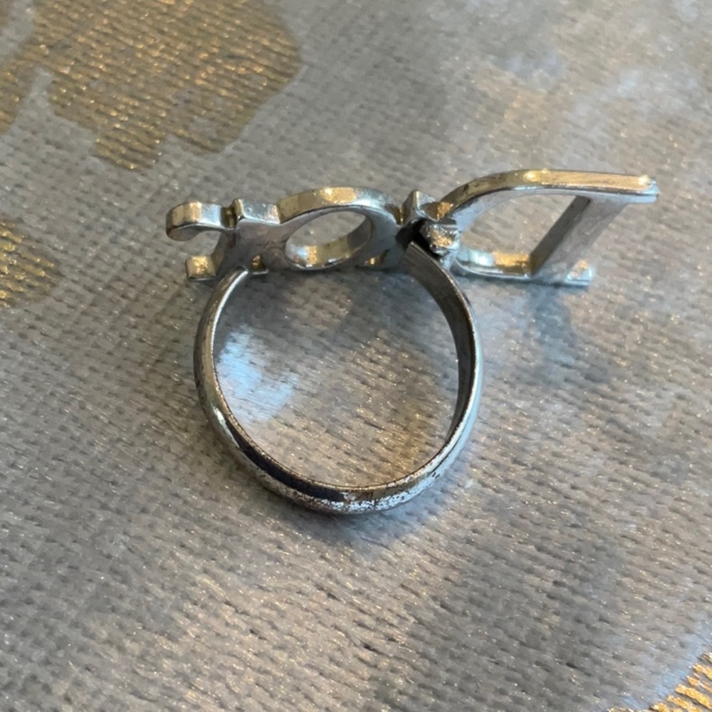 Vintage Dior Y2K Spelled Out Ring, Silver tone, 100% Authentic - Picture 8 of 8